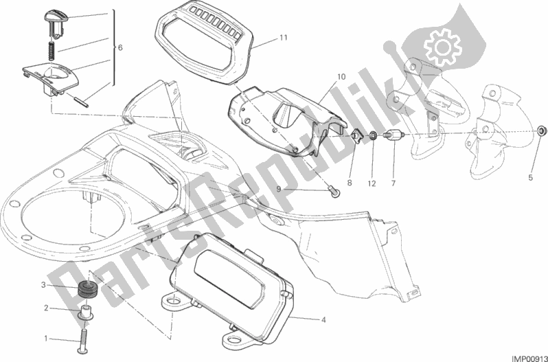 Todas as partes de Painel De Instrumentos do Ducati Diavel FL USA 1200 2016